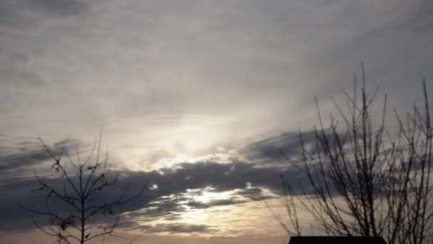 Timelapse sky at sunrise and rising sun — Stock Video
