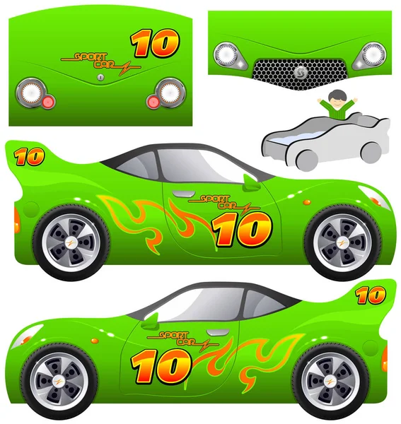 green sports car