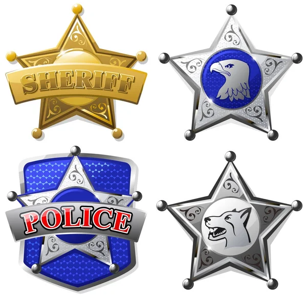 Seriff jelvény és a rendőrség — Stock Vector