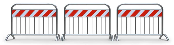 Barrieren Aus Verchromtem Metall Mit Weißen Und Roten Streifen Illustration — Stockfoto