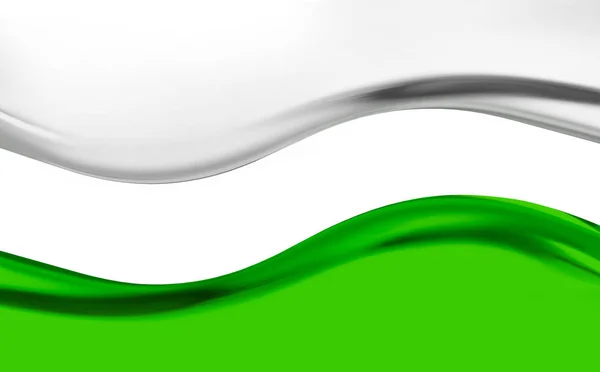Baggrund Bestående Glatte Bløde Bølger Hvide Grønne Farver - Stock-foto