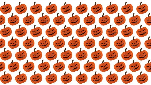 Sömlös Mönster Holloween Pumpor Isolerad Vit Bakgrund — Stockfoto