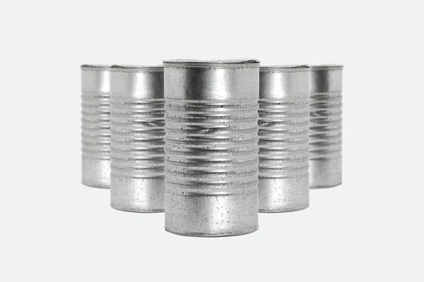 Zinc Cans Isolated White Background — Stock Photo, Image