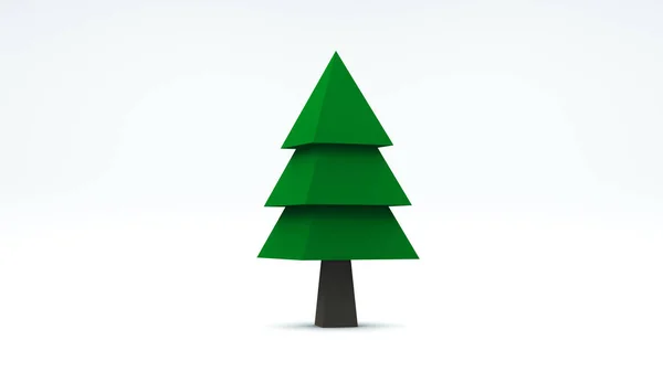 Rendering Árvore Natal Verde Abstrato Com Forma Triângulo Geométrico Estilo — Fotografia de Stock