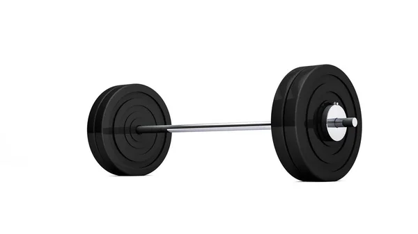 Rendering Realistic Mock Barbell Weightlifting Equipment Object Side View Shiny — Stock Photo, Image