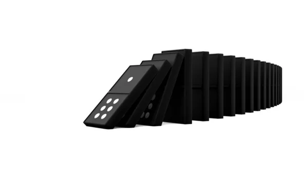 Vykreslování Realistický Model Domino Jsou Průběžné Pády Dominový Efekt Obchodní — Stock fotografie