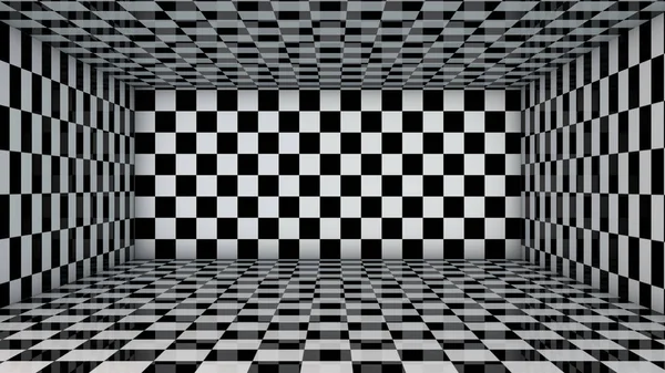 Arkaplan için zemin, iç ve perspektif kavramına parlak bir yansıması olan 3d görüntüleme, soyut siyah ve beyaz kartonpiyer odası.