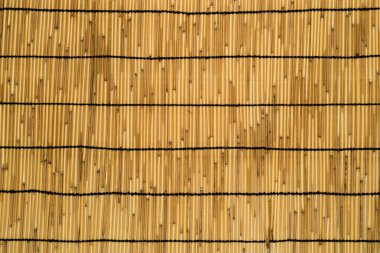 Bambu çitlerin yakın çekimi, Japon iç bölme tarzı, arka plan için doğal ürün nesne dokusu.