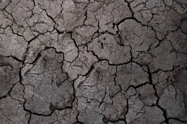 Toprak çatlaması, kuru toprak reaksiyon etkisi, kuraklık ülke konsepti, doğal yüzey dokusu arka plan.