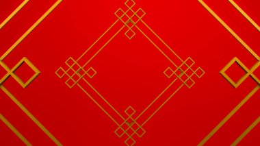 3d Renderleme, Çin gelenek biçiminde çerçeve ve sınırın soyut kopyası için boş alan ile tebrik kartı dekorasyonu için.