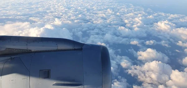 Motorový Kryt Letadla Obloze — Stock fotografie