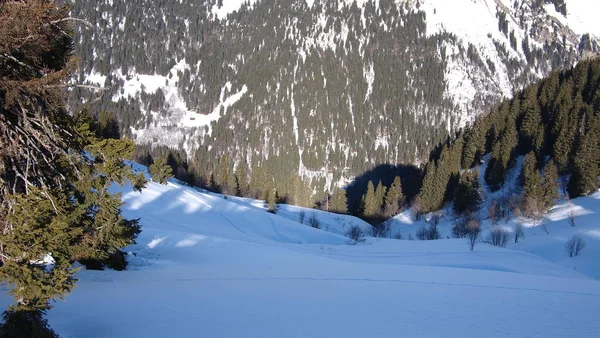 Francia Alpok Télen Franciaország — Stock Fotó