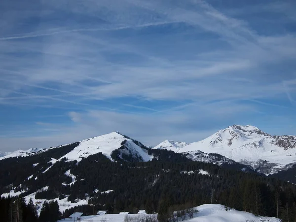 Francia Alpok Télen Franciaország — Stock Fotó