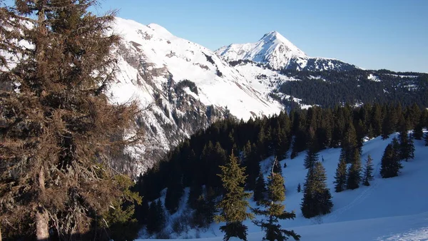 Francia Alpok Télen Franciaország — Stock Fotó