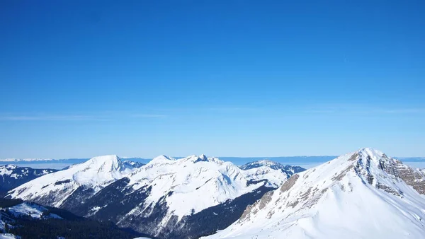 Французские Альпы Зимой Франция — стоковое фото