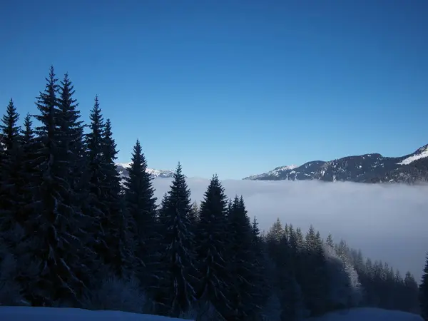 Francia Alpok Télen Franciaország — Stock Fotó