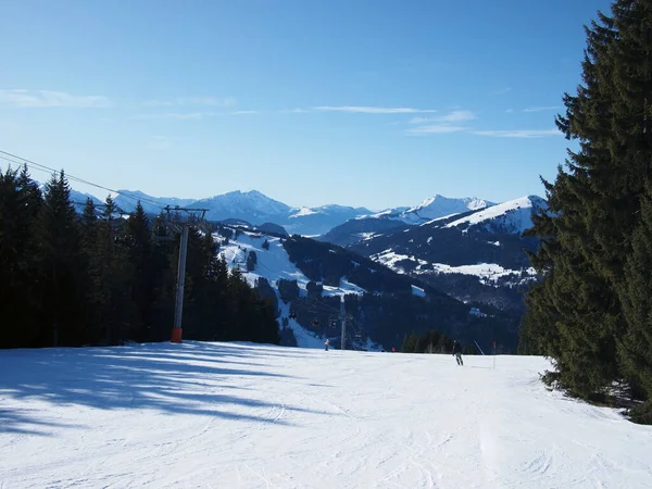 Les Alpes Françaises Hiver Piste Ski France — Photo