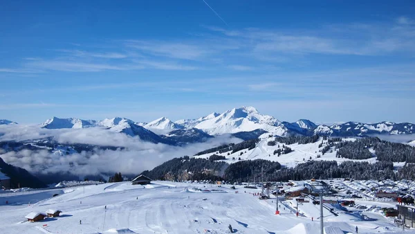 Les Alpes Françaises Hiver Piste Ski France — Photo