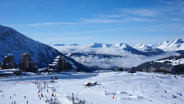 Les Alpes Françaises Hiver Piste Ski France — Photo