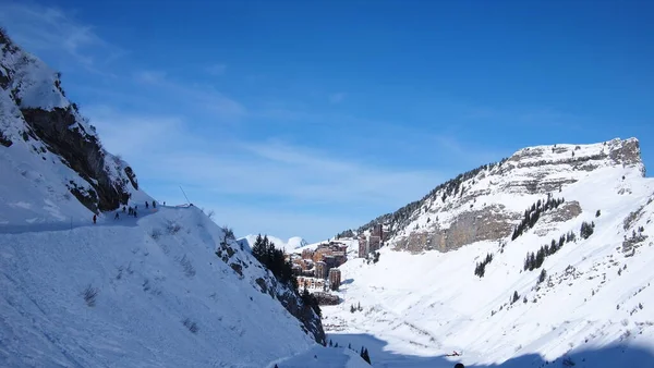 Francia Alpok Télen Síközpont Avoriaz Franciaország — Stock Fotó