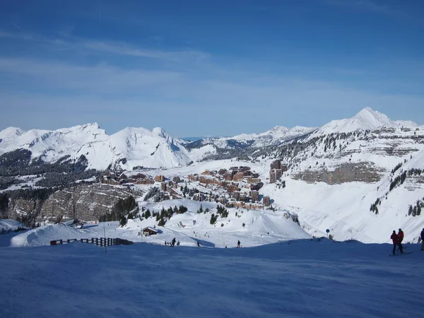 Die Französischen Alpen Winter Skigebiet Avoriaz Frankreich — Stockfoto