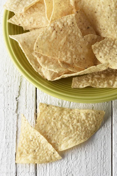 Plate full of tortilla chips — Stock Photo, Image