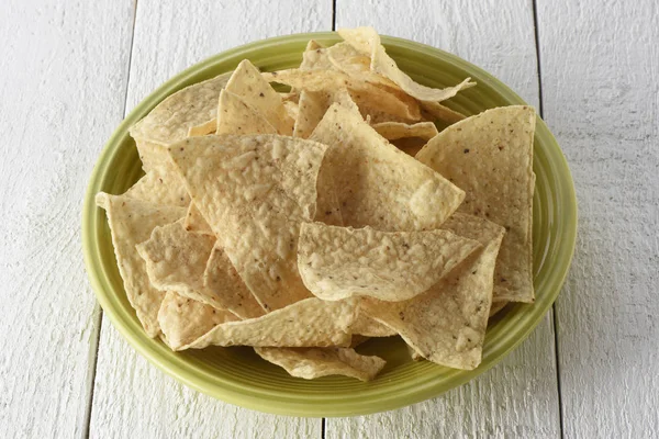 Plate full of tortilla chips — Stock Photo, Image