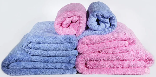 Multi-colored terry towels for bathrooms. — Stock Photo, Image