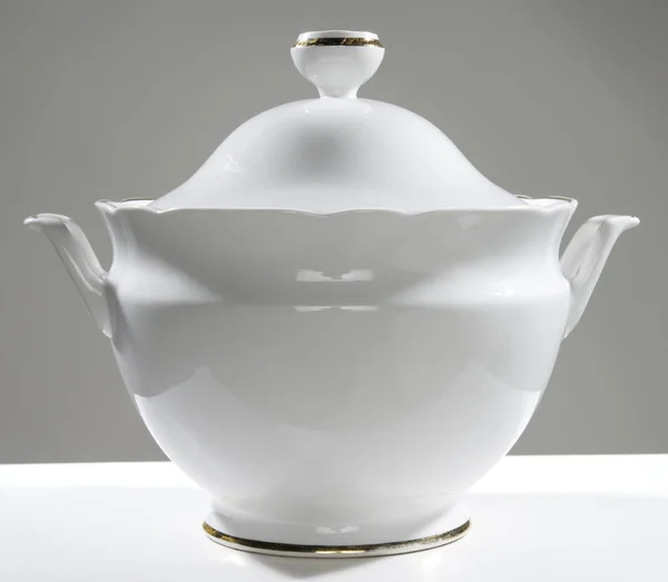 White porcelain tureen — Stock Photo, Image