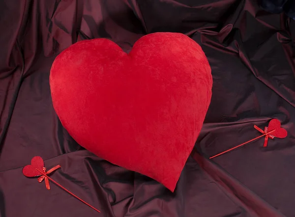 Big red heart and little hearts, Valentine's Day — Stock Photo, Image