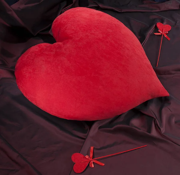 Big red heart and little hearts, Valentine's Day — Stock Photo, Image