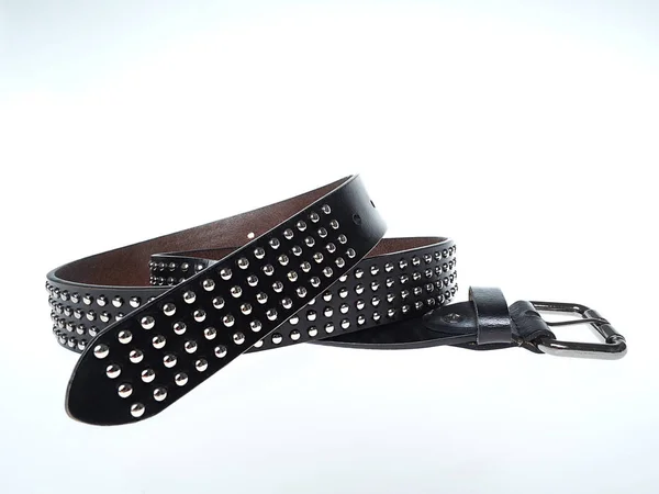 Leather belt on white background — Stock Photo, Image