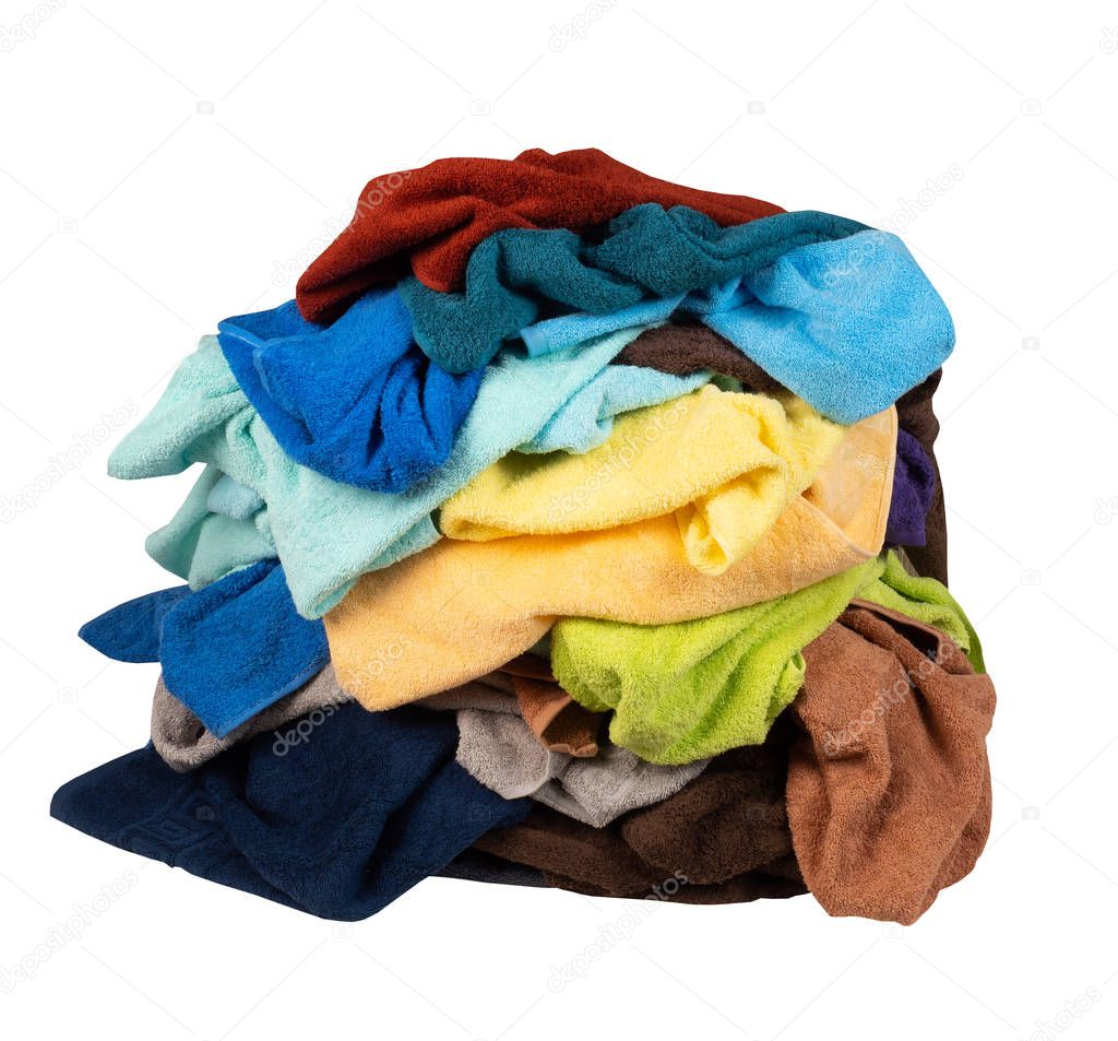 a pile of colored towels 