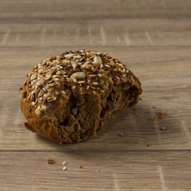 cereal bread lies on the table