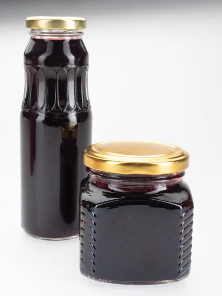 Marmelade Und Saft Glasbehälter — Stockfoto