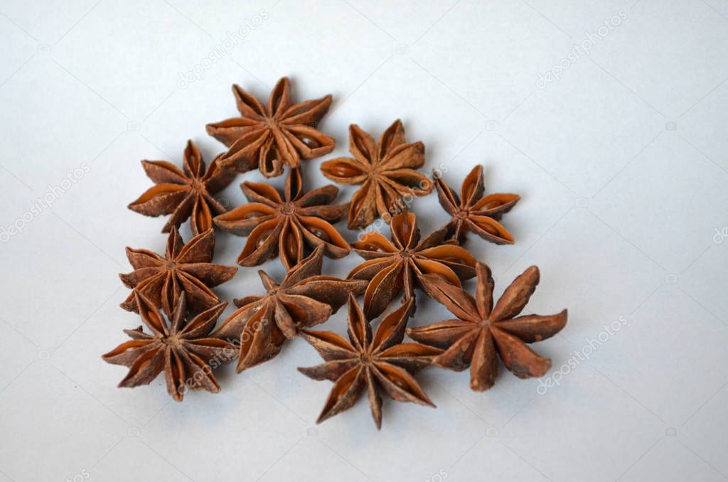 Star Anise on White Background