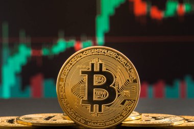 Bitcoin kripto altın sikke. Kripto para değişimi ticareti. Bitcoin döviz kurlarındaki eğilimler. Bitcoin 'in yükseliş ve düşüş çizelgeleri