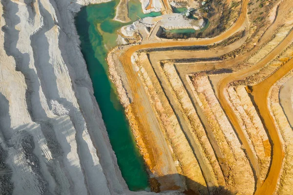 Vista Superior Una Cantera Piedra Vista Arial Sobre Una Minería — Foto de Stock