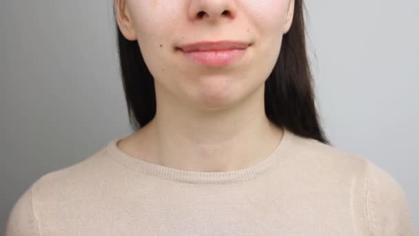 Young Woman Putting Homemade Protective Mask Prevent Spreading Coronavirus Concept — Stock Video