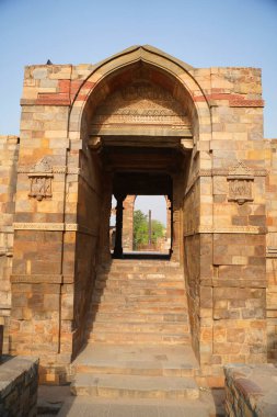 Qutub Minar Kulesi, Yeni Delhi, Hindistan. Unesco Dünya Mirası