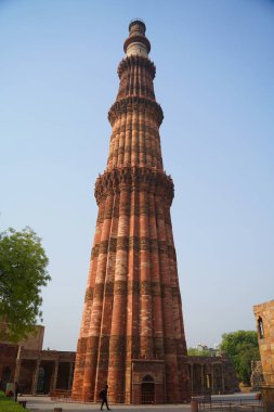 Qutub Minar Kulesi, Yeni Delhi, Hindistan. Unesco Dünya Mirası
