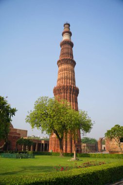 Qutub Minar Kulesi, Yeni Delhi, Hindistan. Unesco Dünya Mirası