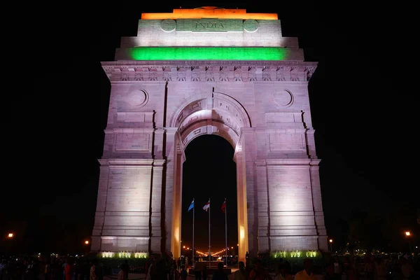 O Portão da Índia é um memorial de guerra localizado no Rajpath — Fotografia de Stock