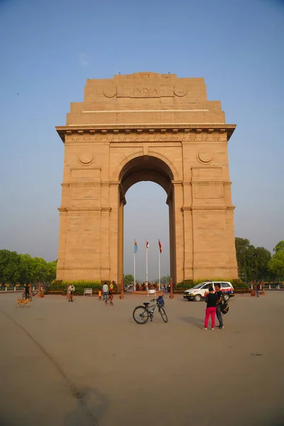 O Portão da Índia é um memorial de guerra localizado no Rajpath — Fotografia de Stock