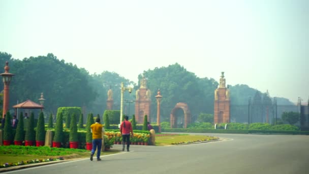 Rashtrapati Bhavan Hindistan Başkenti Yeni Delhi Bulunan Hindistan Cumhurbaşkanı Nın — Stok video