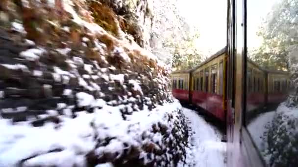 Залізниця Калкашімла Англ Kalkashimla Railway Вузькоколійна Залізниця Північній Індії Яка — стокове відео