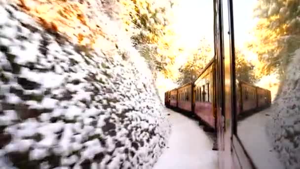 Залізниця Калкашімла Англ Kalkashimla Railway Вузькоколійна Залізниця Північній Індії Яка — стокове відео