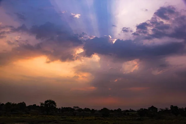 Όμορφη Ανατολή ηλίου και Sunset View στην Ινδία — Φωτογραφία Αρχείου