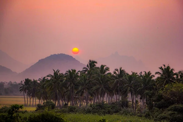 Bella Sunrise e Sunset View in India — Foto Stock