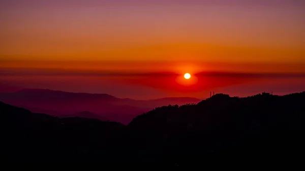 Krásný východ slunce a západ slunce pohled v Indii — Stock fotografie